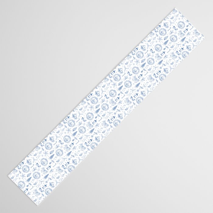 Christmas Toile // Blue & White Table Runner Gallery Image 3