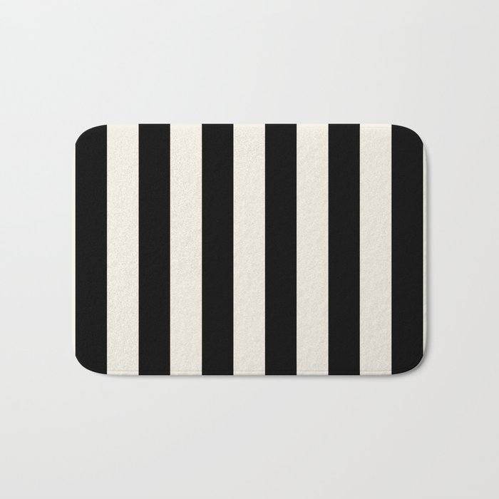 Broad Stripe - black and alabaster Bath Mat Gallery Image 1