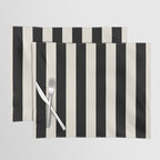 Broad Stripe - black and alabaster Placemat Gallery Image 1