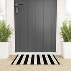 Broad Stripe - black and alabaster Welcome Mat Gallery Image 3