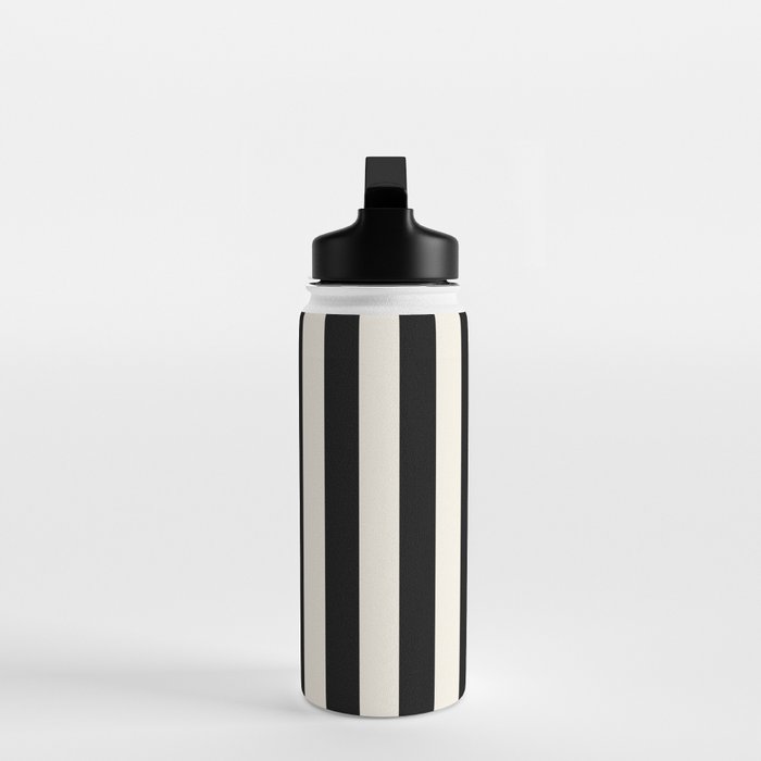 Broad Stripe - black and alabaster Water Bottle Gallery Image 3