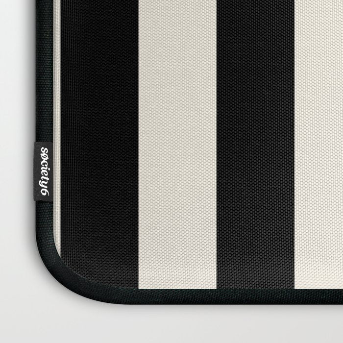 Broad Stripe - black and alabaster Laptop Sleeve Gallery Image 3