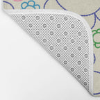 Cheerful Doodle Flowers Retro Floral Pattern Bath Mat Gallery Image 2