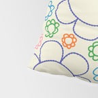 Cheerful Doodle Flowers Retro Floral Pattern Pillow Sham Gallery Image 4