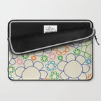 Cheerful Doodle Flowers Retro Floral Pattern Laptop Sleeve Gallery Image 2