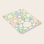 Cheerful Doodle Flowers Retro Floral Pattern Notebook Gallery Image 2