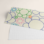 Cheerful Doodle Flowers Retro Floral Pattern Wrapping Paper Gallery Image 2