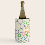 Cheerful Doodle Flowers Retro Floral Pattern Wine Chiller Gallery Image 1
