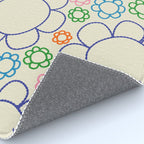 Cheerful Doodle Flowers Retro Floral Pattern Rug Gallery Image 4