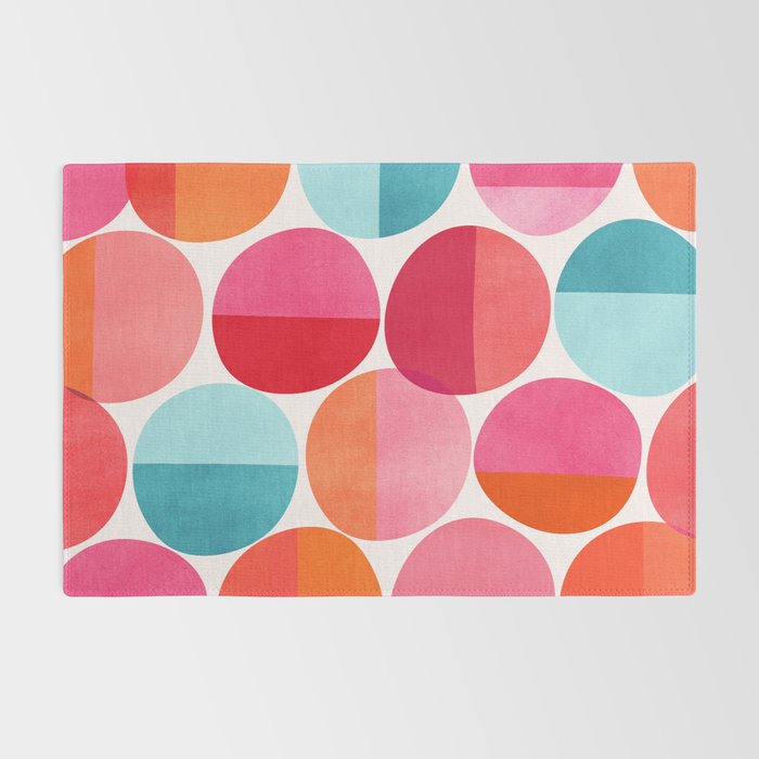 Mid Century Pink and Orange Dots Rug Gallery Image 2
