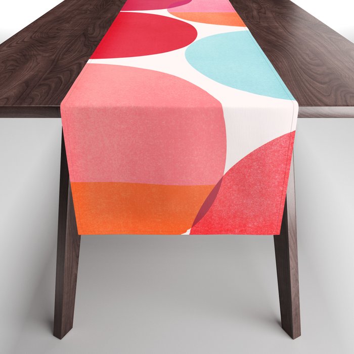 Mid Century Pink and Orange Dots Table Runner Gallery Image 1