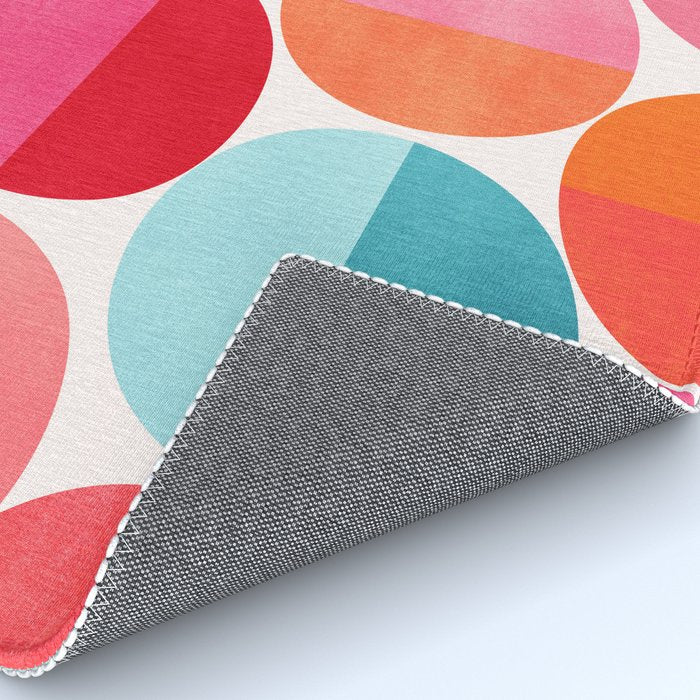 Mid Century Pink and Orange Dots Rug Gallery Image 4