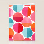 Mid Century Pink and Orange Dots Stationery Card Gallery Image 2