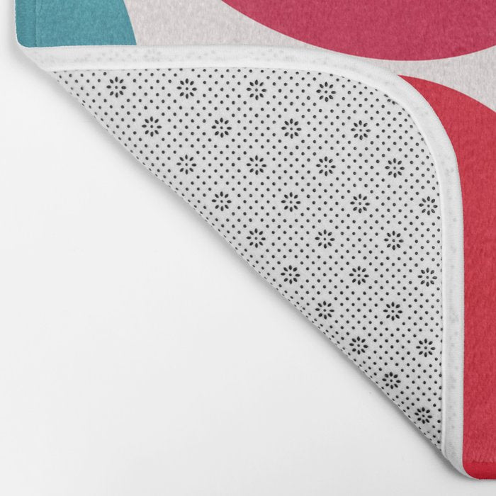 Mid Century Pink and Orange Dots Bath Mat Gallery Image 2