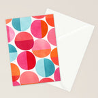 Mid Century Pink and Orange Dots Stationery Card Gallery Image 2
