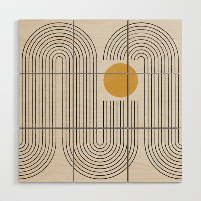 Mid-Century Modern No.22 - Woodblock Print Wood Wall Art Gallery Image 1