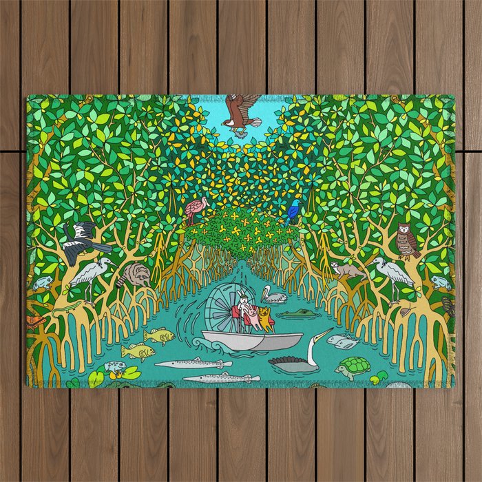 Florida Everglades Mangrove Tour Outdoor Rug Gallery Image 1