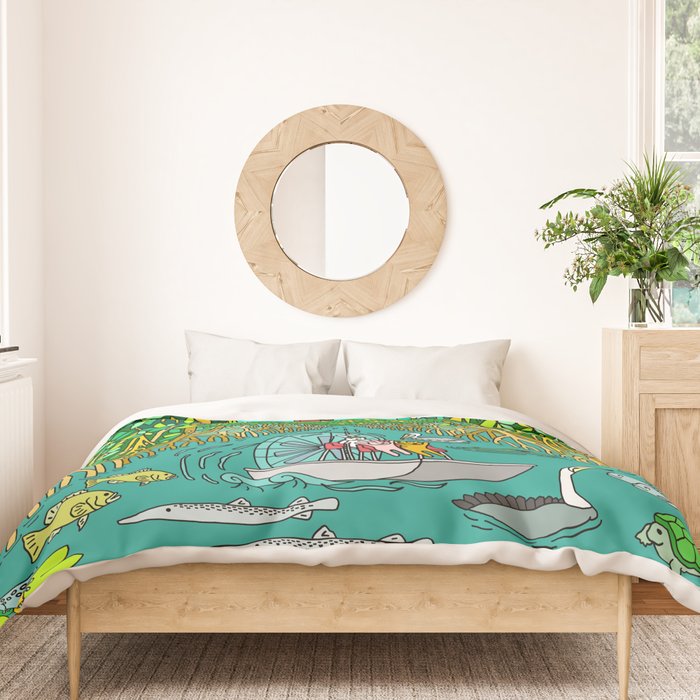 Florida Everglades Mangrove Tour Duvet Cover Gallery Image 3