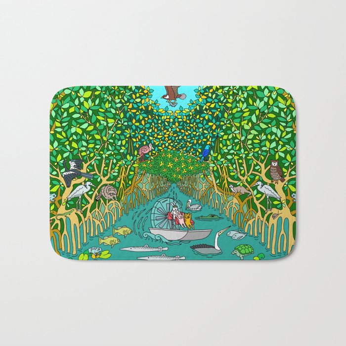Florida Everglades Mangrove Tour Bath Mat Gallery Image 1