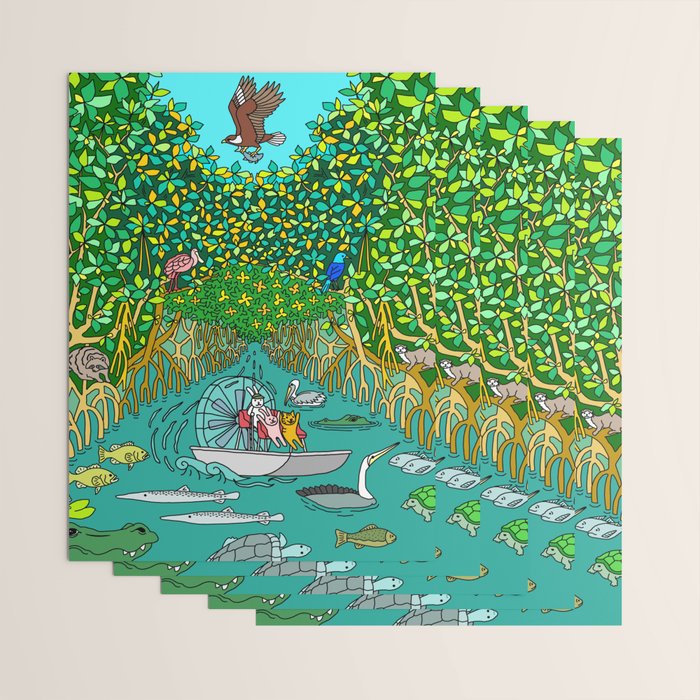 Florida Everglades Mangrove Tour Wrapping Paper Gallery Image 3