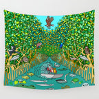Florida Everglades Mangrove Tour Wall Tapestry Gallery Image 4
