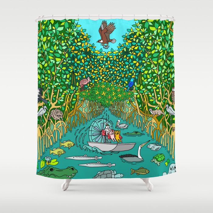 Florida Everglades Mangrove Tour Shower Curtain Gallery Image 1