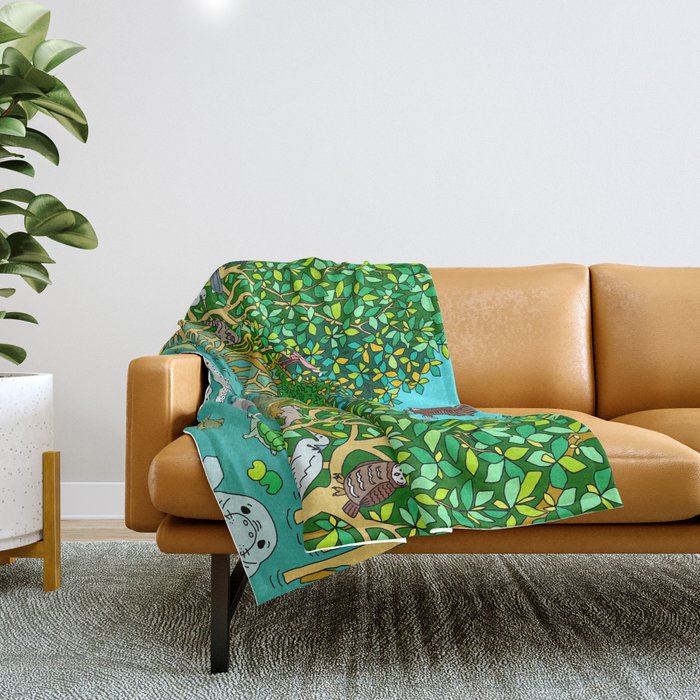 Florida Everglades Mangrove Tour Throw Blanket Gallery Image 1