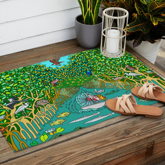 Florida Everglades Mangrove Tour Outdoor Rug Gallery Image 2