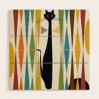 Mid-Century Modern Art Cat 2 Wood Wall Art Gallery Image 1