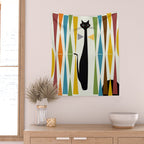 Mid-Century Modern Art Cat 2 Wall Tapestry Gallery Image 2