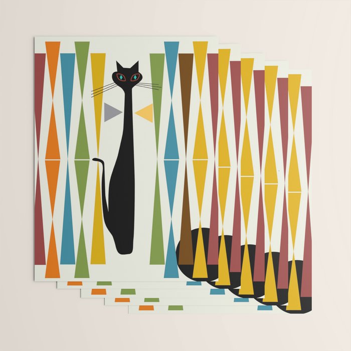 Mid-Century Modern Art Cat 2 Wrapping Paper Gallery Image 3