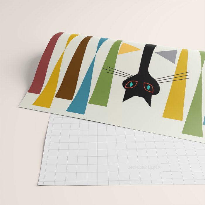Mid-Century Modern Art Cat 2 Wrapping Paper Gallery Image 2
