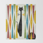Mid-Century Modern Art Cat 2 Throw Blanket Gallery Image 2