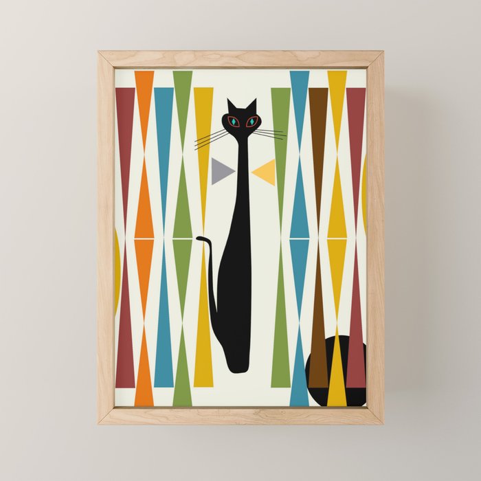 Mid-Century Modern Art Cat 2 Mini Art Print Gallery Image 1