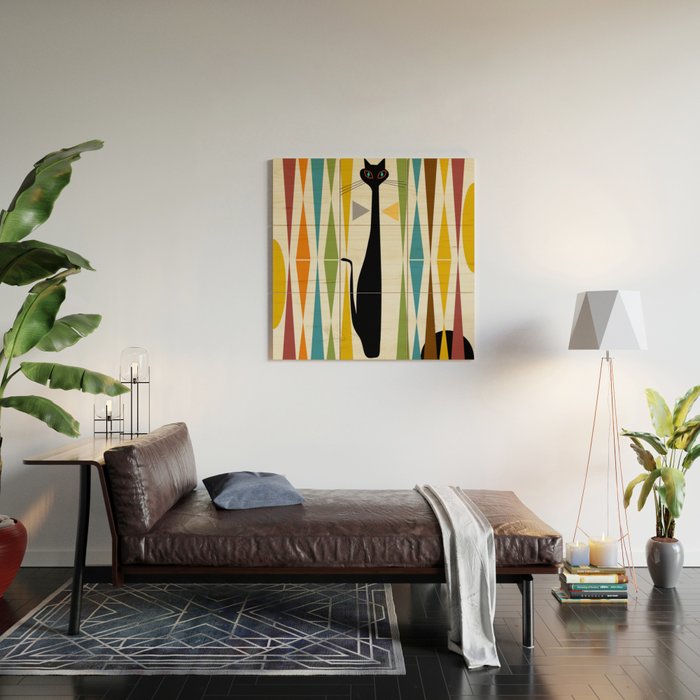 Mid-Century Modern Art Cat 2 Wood Wall Art Gallery Image 2