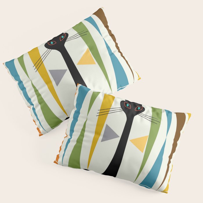 Mid-Century Modern Art Cat 2 Pillow Sham Gallery Image 1