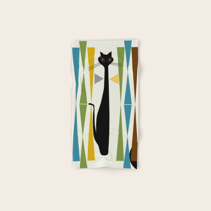 Mid-Century Modern Art Cat 2 Bath Towel Gallery Image 1