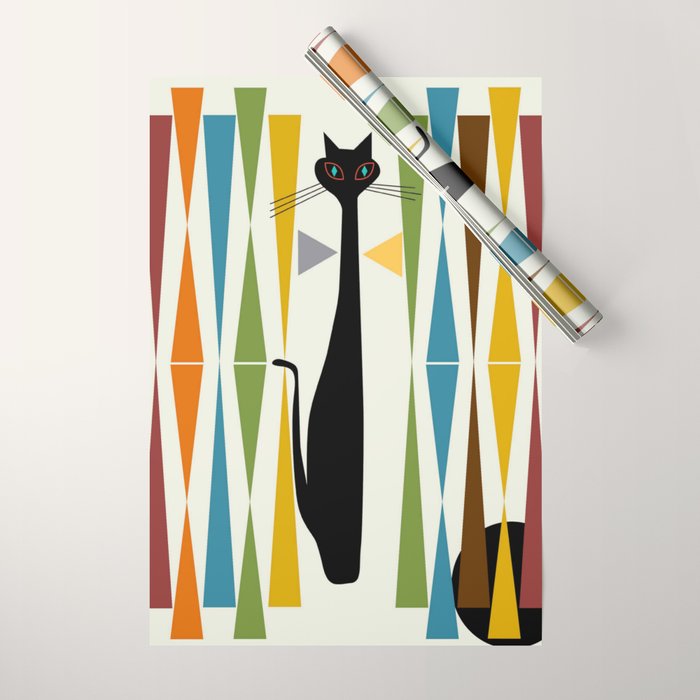 Mid-Century Modern Art Cat 2 Wrapping Paper