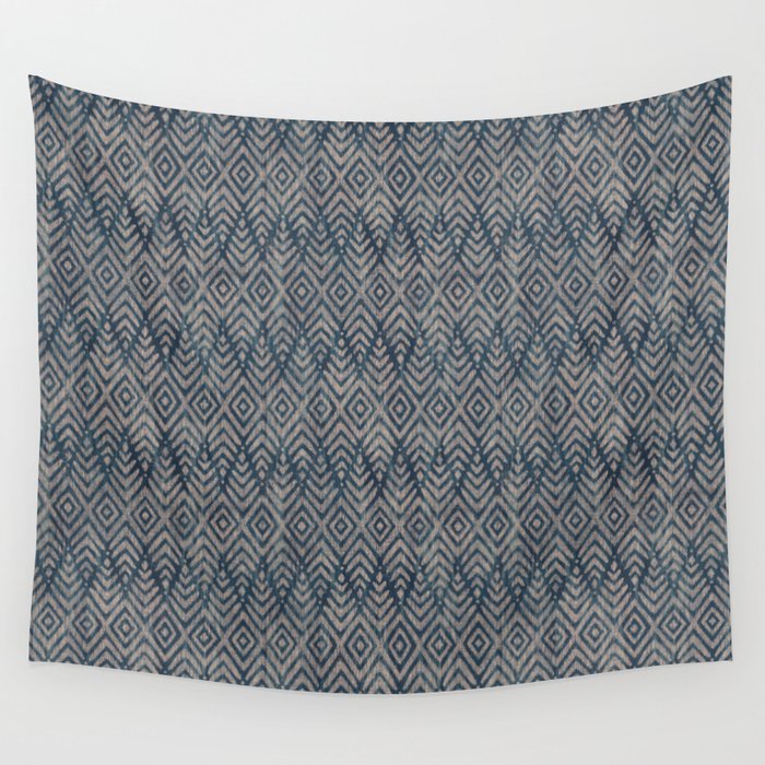 Feather Ikat - midnight desert Wall Tapestry Gallery Image 1