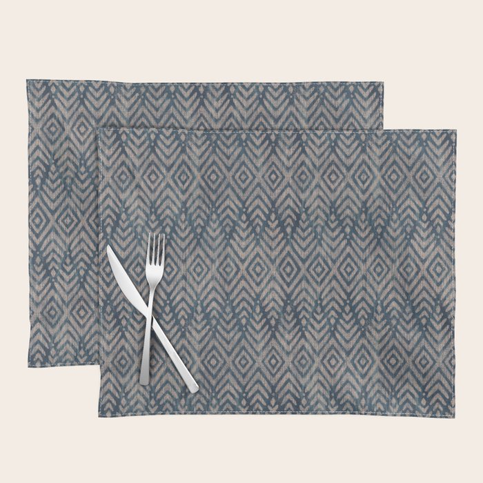 Feather Ikat - midnight desert Placemat Gallery Image 1