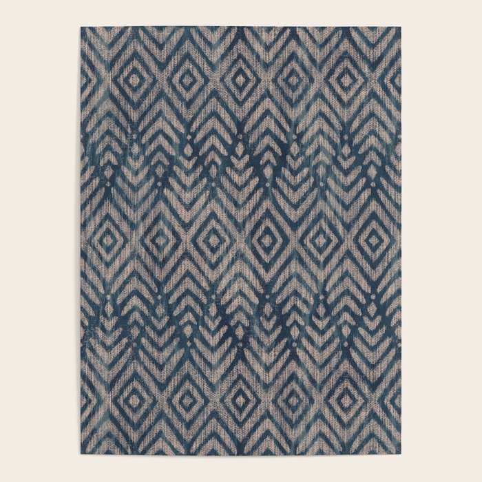 Feather Ikat - midnight desert Poster Gallery Image 4