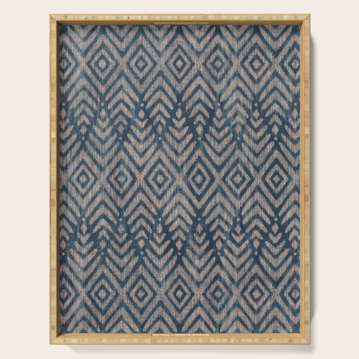 Feather Ikat - midnight desert Serving Tray Gallery Image 1