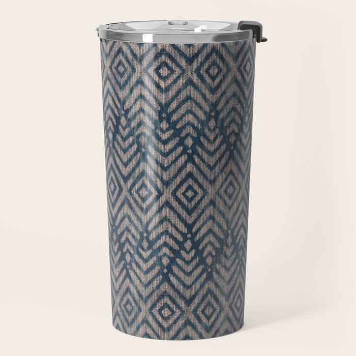 Feather Ikat - midnight desert Travel Mug Gallery Image 2