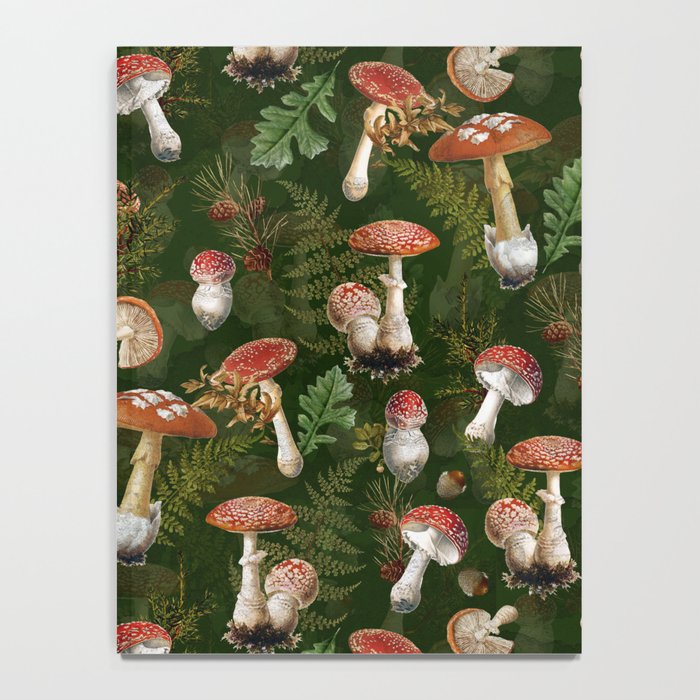 Vintage Dark Night Green Mushroom Forest Notebook Gallery Image 4