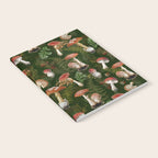 Vintage Dark Night Green Mushroom Forest Notebook Gallery Image 2
