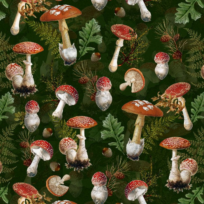 Vintage Dark Night Green Mushroom Forest Coffee Mug Gallery Image 2