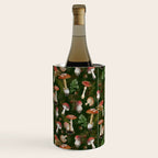 Vintage Dark Night Green Mushroom Forest Wine Chiller Gallery Image 1