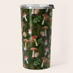 Vintage Dark Night Green Mushroom Forest Travel Mug Gallery Image 2