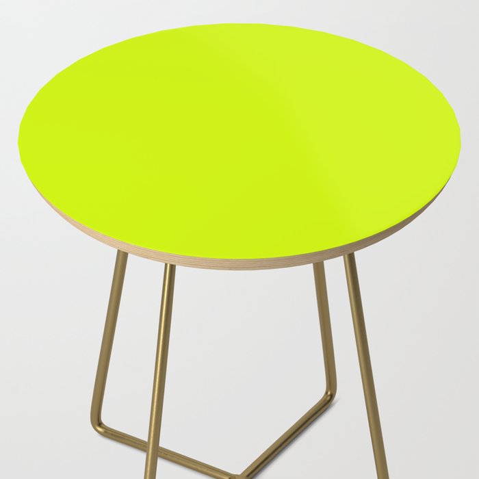 Bright Neon Yellow Green Chartreuse Solid Color Side Table Gallery Image 2