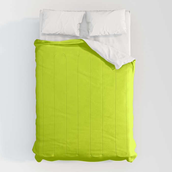 Bright Neon Yellow Green Chartreuse Solid Color Comforter Gallery Image 6